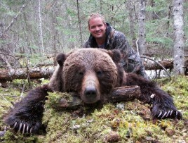 Hunter with bear