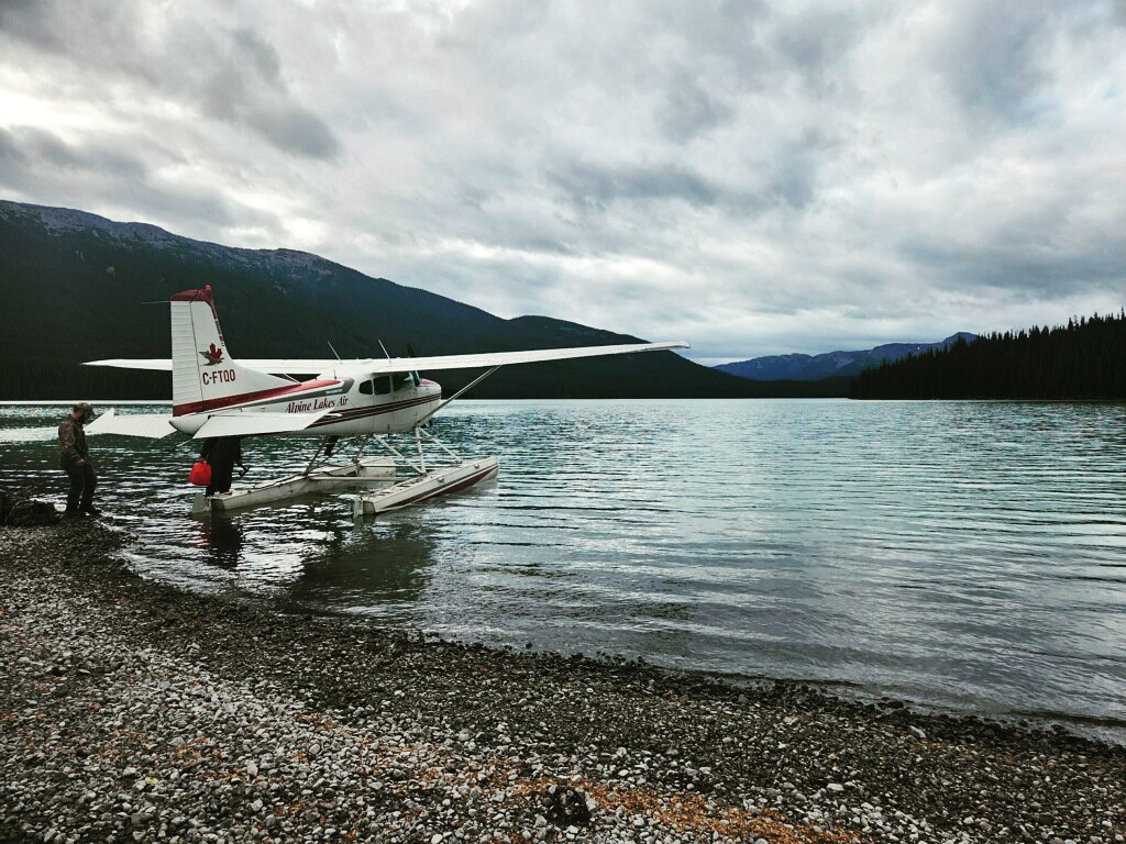 Plane landing on lake