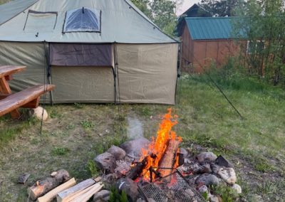 Campfire outside Tent